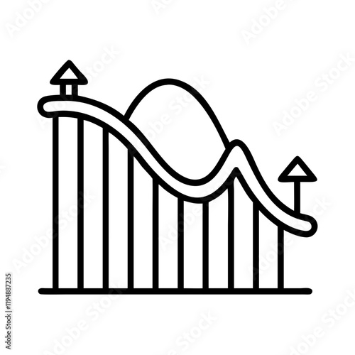 roller coaster launch icon, roller coaster launch line art - simple line art of roller coaster launch, perfect for roller coaster launch logos and icons and themed design 