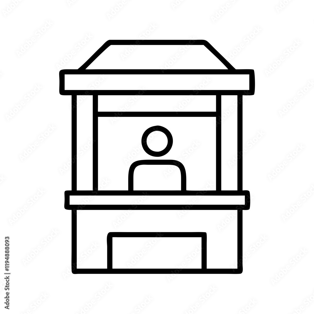 ticket booth icon, ticket booth line art - simple line art of ticket booth, perfect for ticket booth logos and icons and themed design ticket booth icon, ticket booth line art - simple line art of ticket booth, perfect for ticket booth logos and icons and themed design