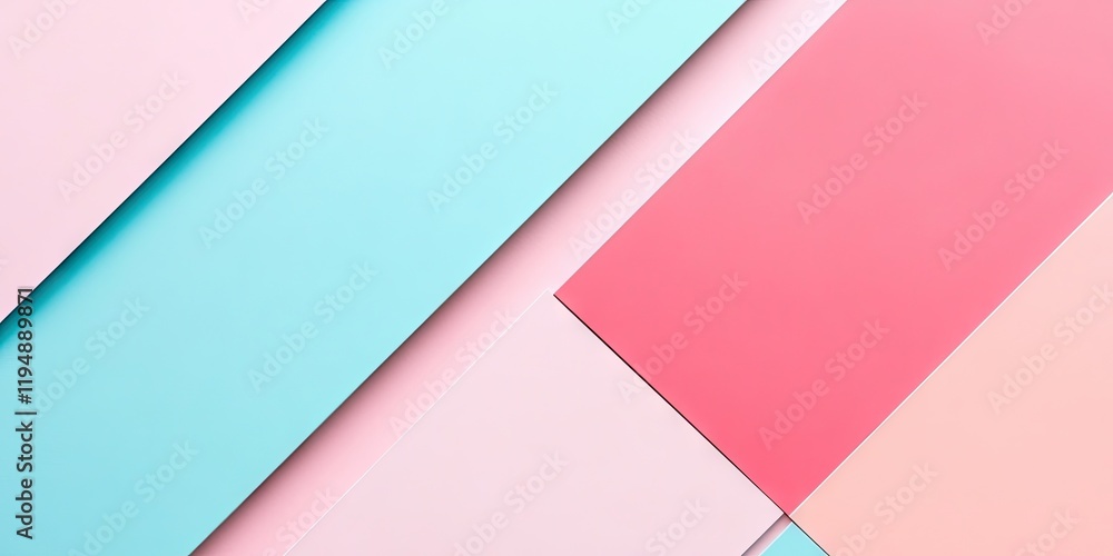 Pastel geometric background with mint and pink tones arranged diagonally offering ample copy space for creative projects and designs Pastel geometric background with mint and pink tones arranged diagonally offering ample copy space for creative projects and designs