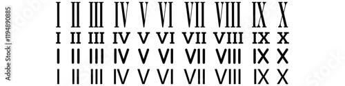 Roman numerals icon vector set. Dial illustration sign collection. Numbers symbol or logo.