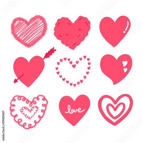 발렌타인데이 사랑 하트 아이콘(valentine day's love heart icon set)