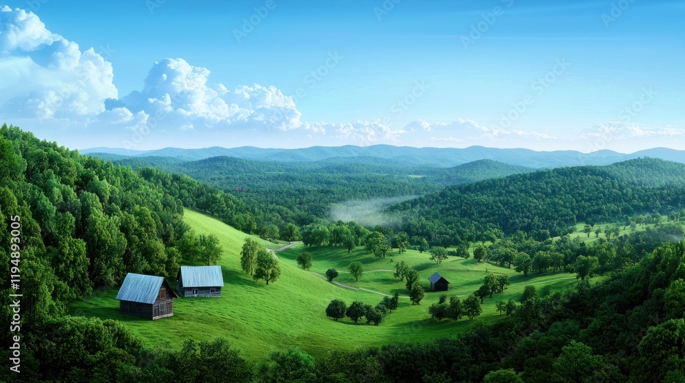 Fototapeta premium Serene Rural Landscape