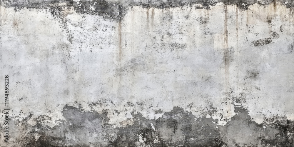 Obraz premium Grey grunge wall texture with distressed appearance featuring peeling layers and ample copy space for design elements and text placement