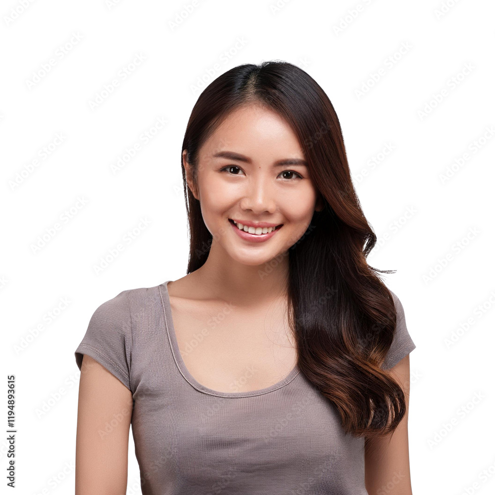 Young asian lady with casual wear transparent background Young asian lady with casual wear transparent background