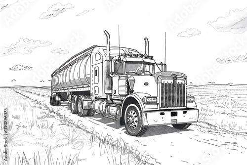 Sketch of truck for colouring learning, version 1