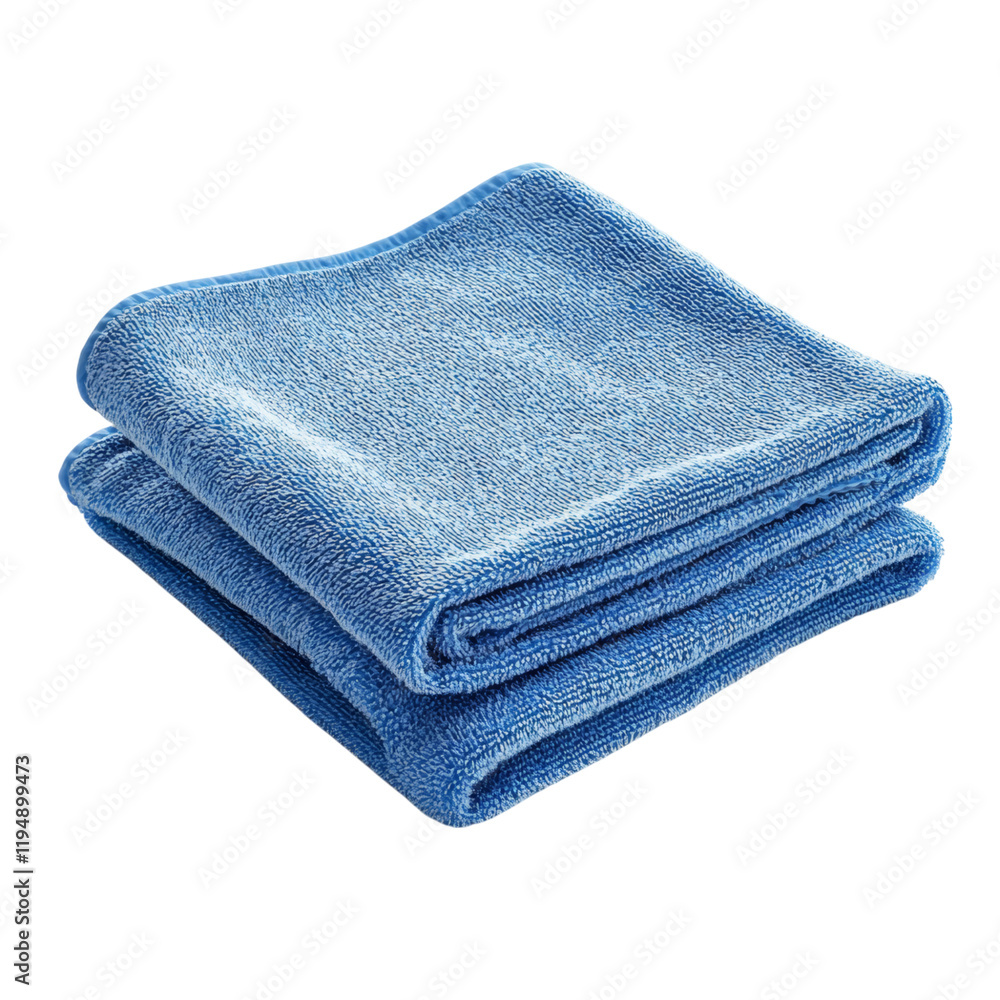 Soft Blue Towels Stacked Neatly on White Background Isolated on transparent background Soft Blue Towels Stacked Neatly on White Background Isolated on transparent background