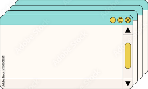 Desktop browser and dialog window templates. Computer user interface elements
