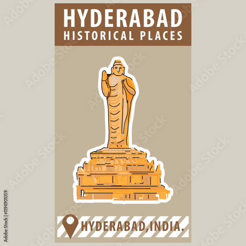Vector city elements of historical place in Hyderabad.
