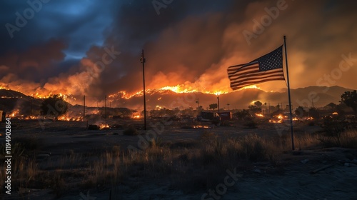 A fire in a village in Los Angeles United States