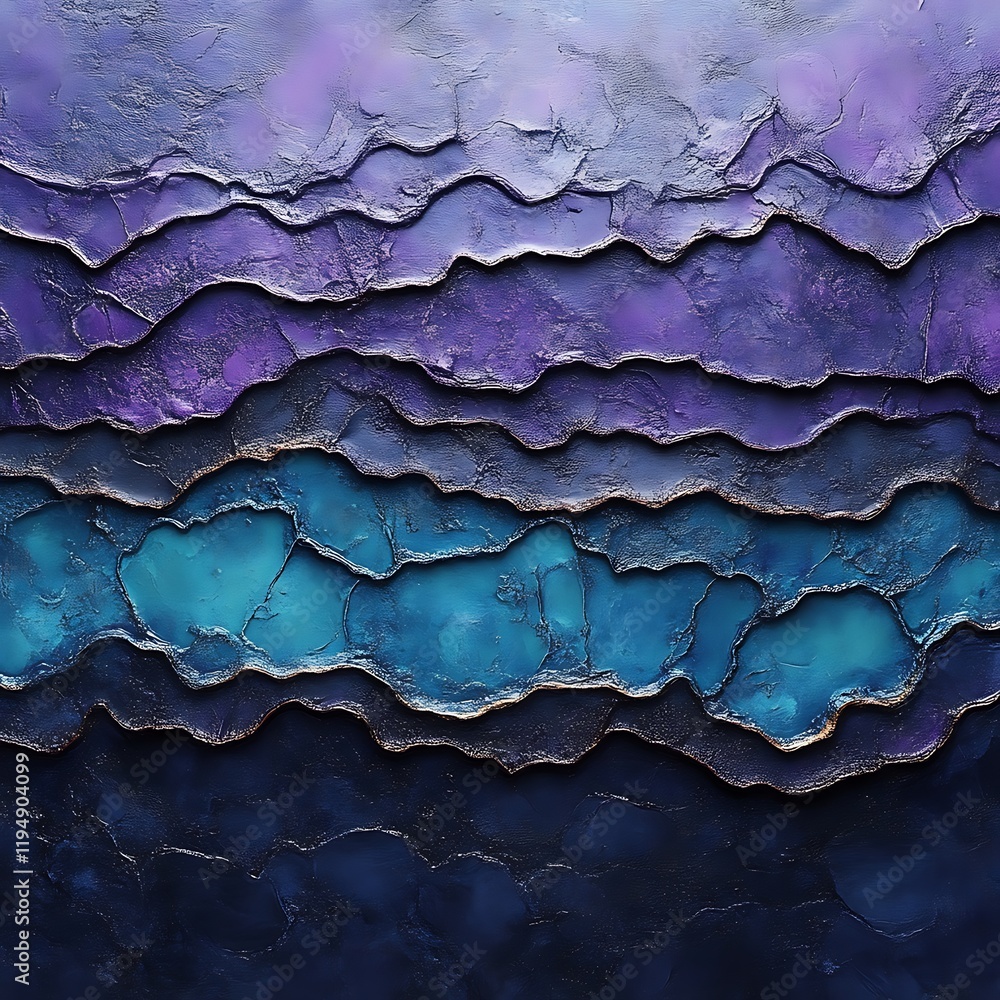 Abstract layered texture painting in shades of purple and blue. Abstract layered texture painting in shades of purple and blue.