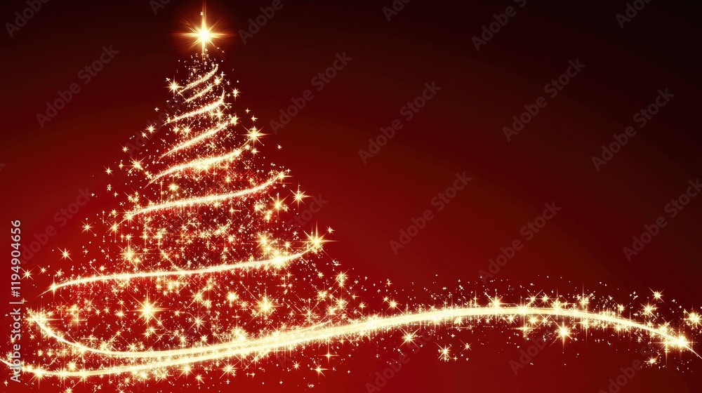 A bold red Christmas background illuminated by elegant golden sparkles and glowing accents. A bold red Christmas background illuminated by elegant golden sparkles and glowing accents.