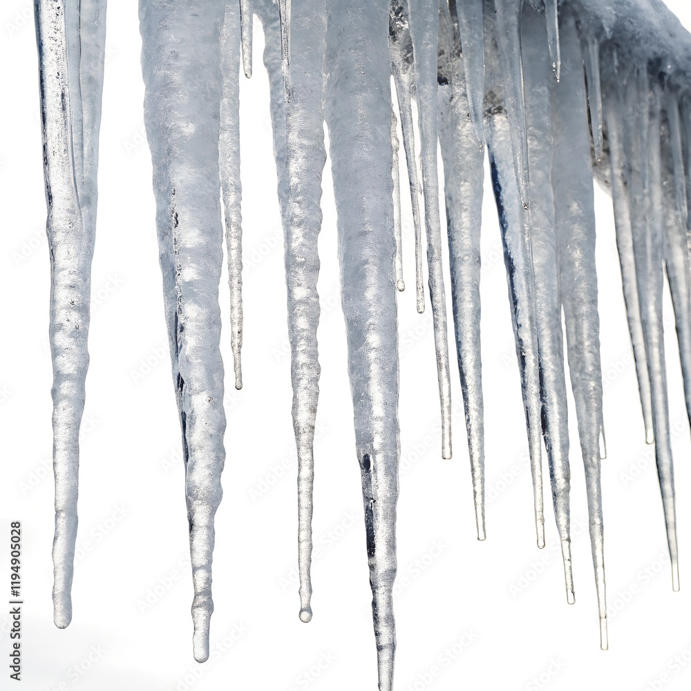 Fototapeta premium icicles on a white