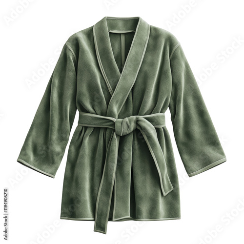 Soft Green Robe for Comfortable Living and Relaxation Isolated on transparent background