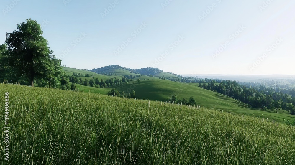 Fototapeta premium Serene Rolling Hills Landscape