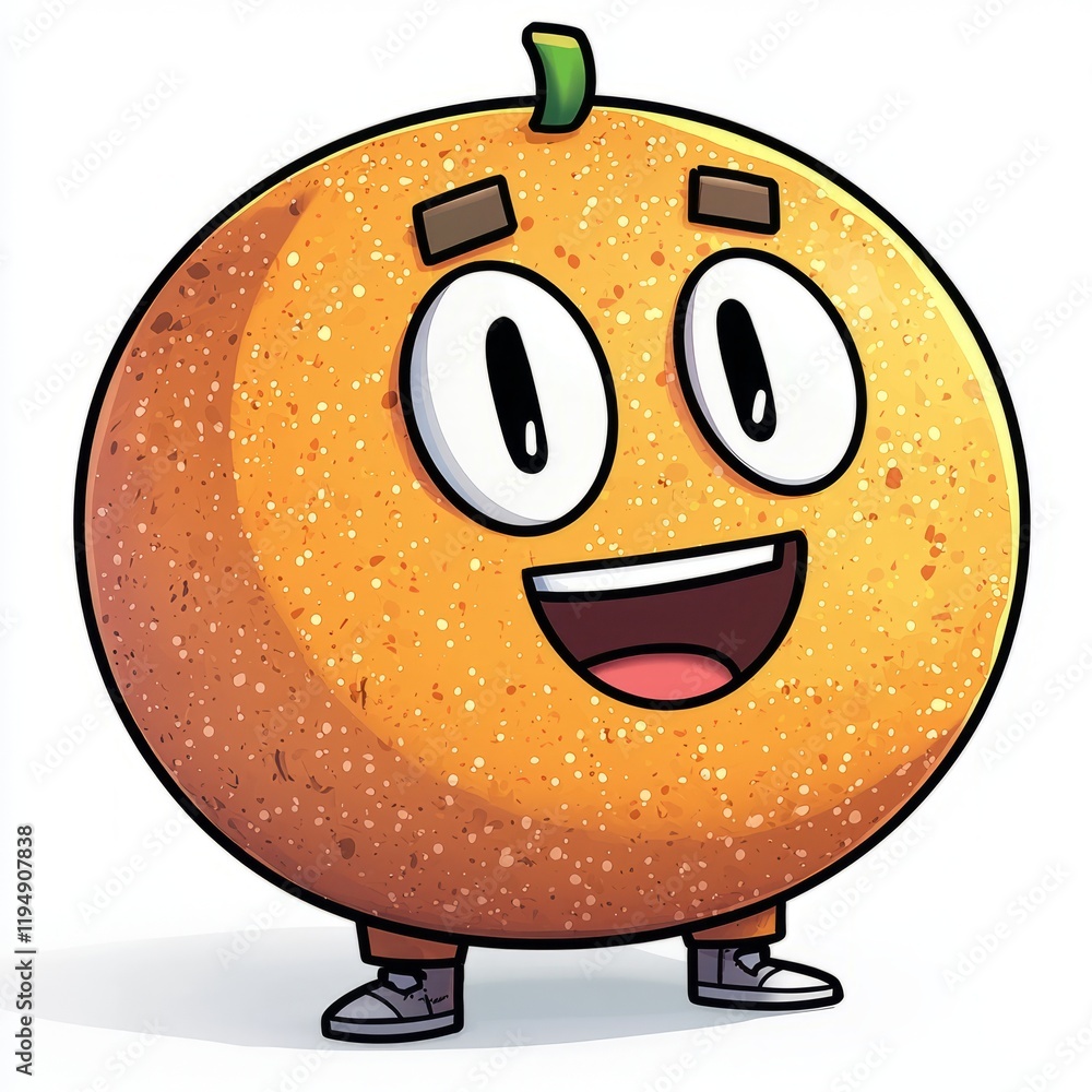A Happy Orange Character Cartoon Illustration A Happy Orange Character Cartoon Illustration