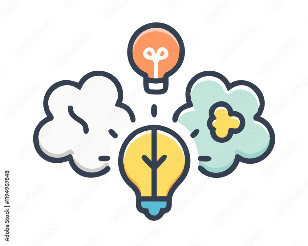 Creative Brainstorming and Innovation Concept Illustration Creative Brainstorming and Innovation Concept Illustration