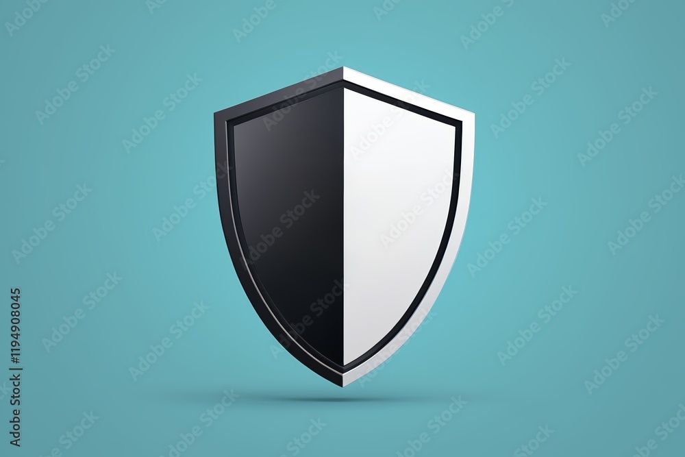 a close up of a black and white shield on a blue background a close up of a black and white shield on a blue background