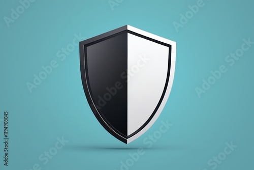 Free Download a close up of a black and white shield on a blue background - GFXLoad