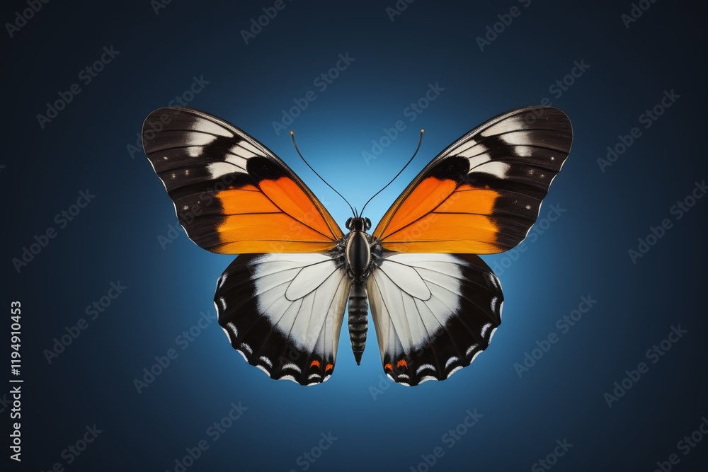 Obraz premium there is a butterfly that is sitting on a blue surface