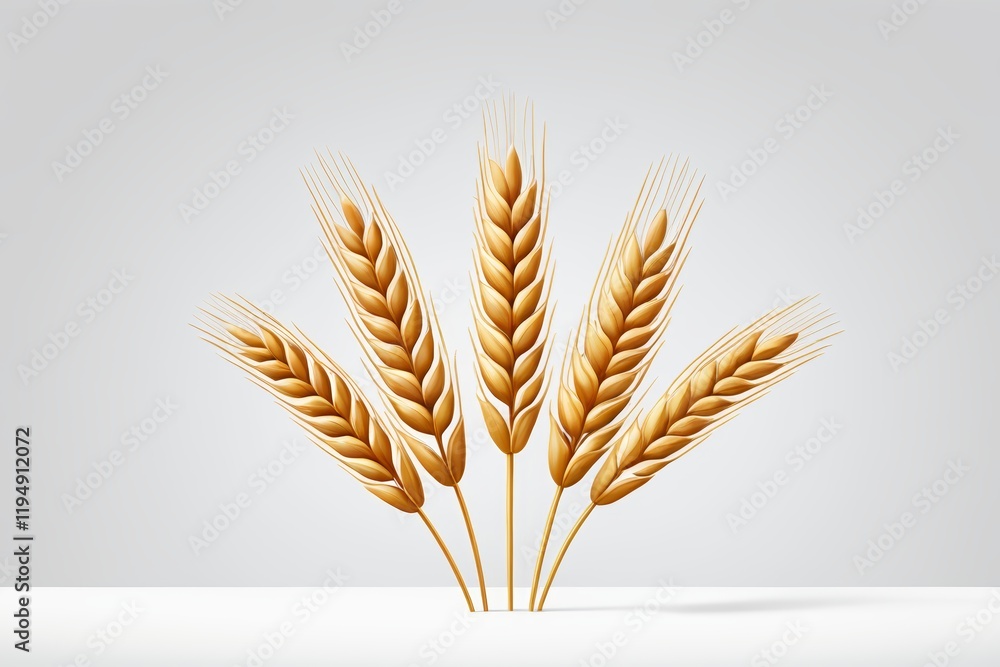 arafly set of three stalks of wheat on a white background arafly set of three stalks of wheat on a white background