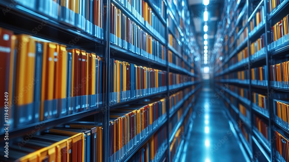 Vast Corridor of Storage with Documents and Files in a Corporate Environment Reflecting Modern Organization and Cyberspace Innovations Vast Corridor of Storage with Documents and Files in a Corporate Environment Reflecting Modern Organization and Cyberspace Innovations