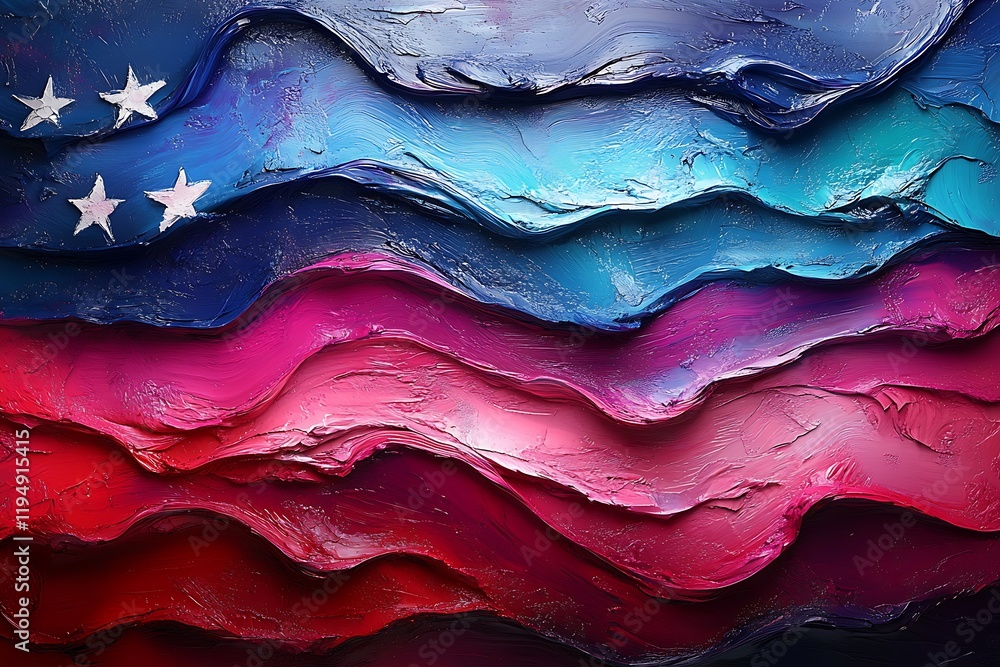 Colorful Art with Stars and Stripes
Colorful Art with Stars and Stripes