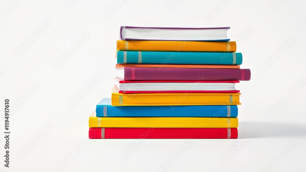 Colorful School Books Stack - Bright & Bold Education Colorful School Books Stack - Bright & Bold Education