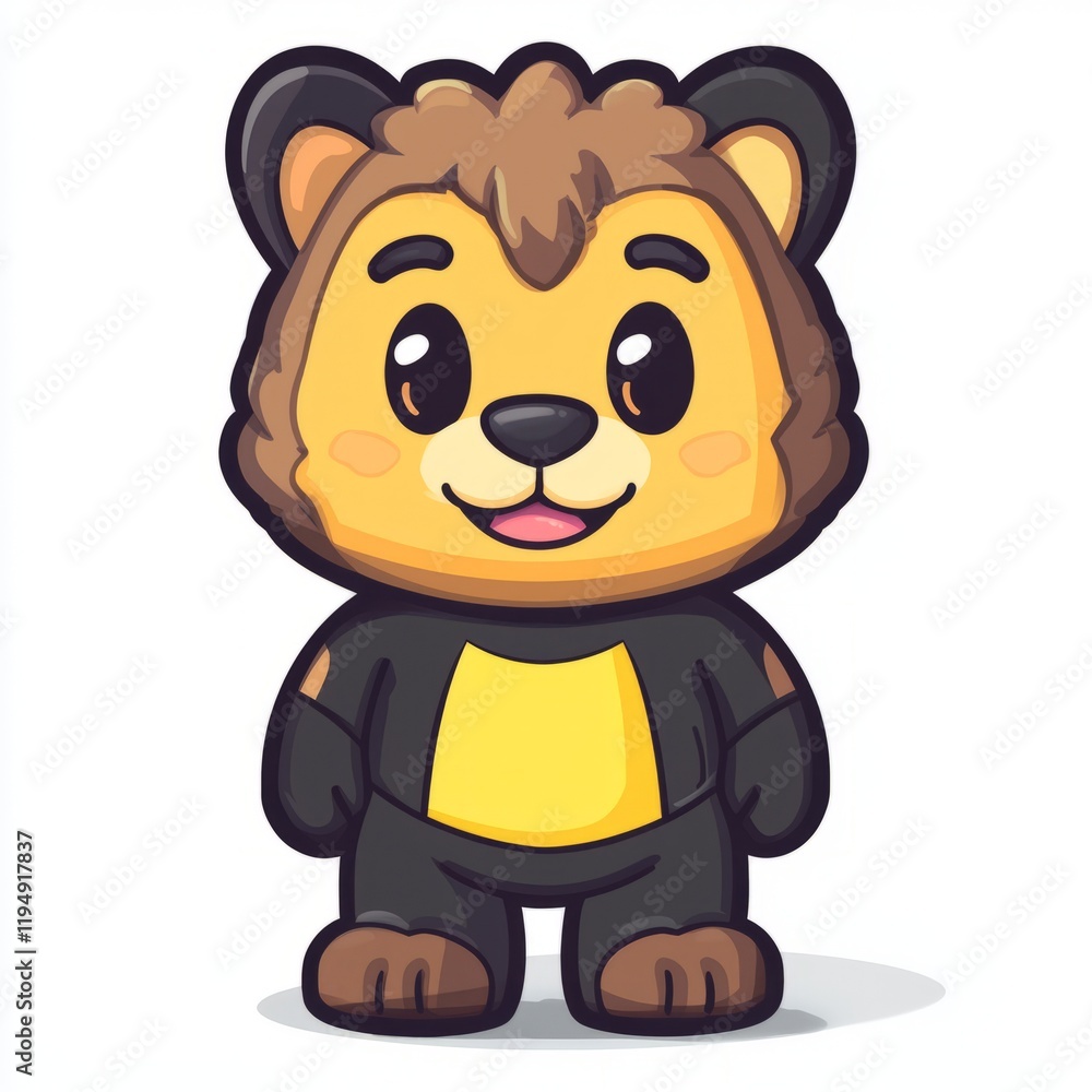 Obraz premium Adorable Cartoon Bear Cub Wearing A Costume