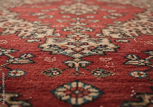 Wallpaper Mural Old Persian carpet with pattern. top view. Old Red Persian Carpet Texture, abstract ornament Torontodigital.ca