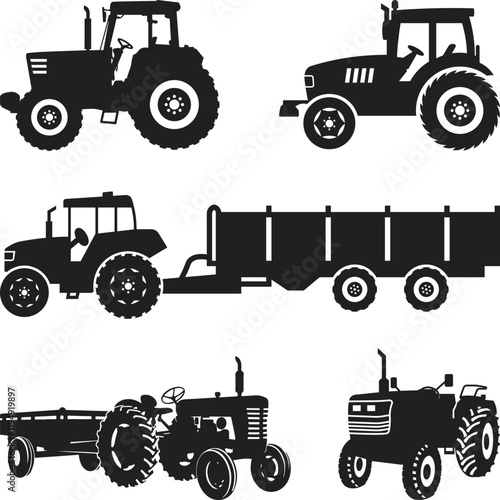 Farm tractor retro sketch. Agricultural machinery vector illustration. Tractors Vector illustration,