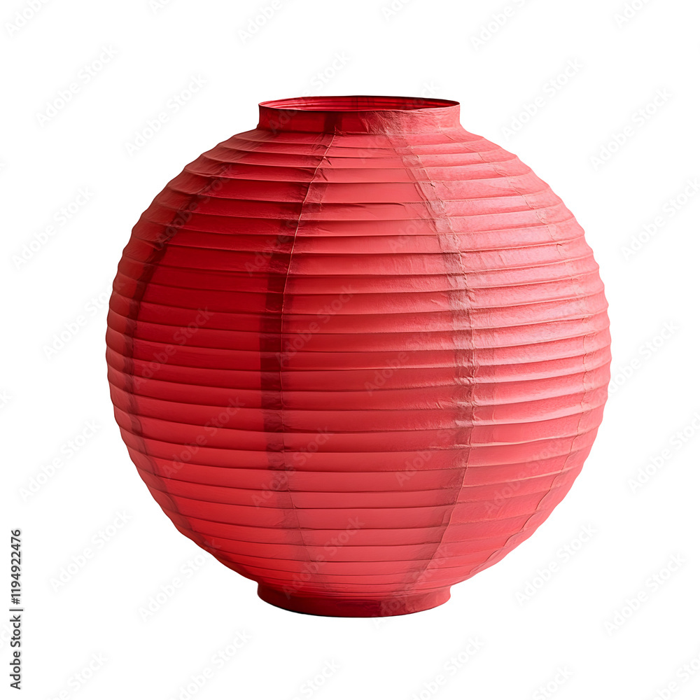 Red Paper Lantern, Round Shape, Festive Decoration, Isolated on White Background, Asian Decor, Hanging Ornament Red Paper Lantern, Round Shape, Festive Decoration, Isolated on White Background, Asian Decor, Hanging Ornament