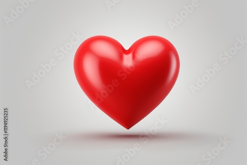 Wallpaper Mural a close up of a red heart shaped object on a gray background Torontodigital.ca