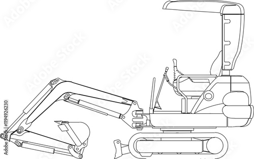 vector illustration sketch design of japanese construction machinery vehicle