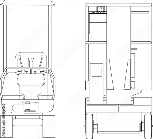 vector illustration sketch design of japanese construction machinery vehicle for industry 