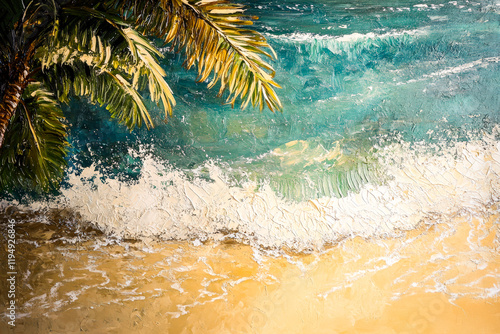 Lively seascape with rushing waves photo