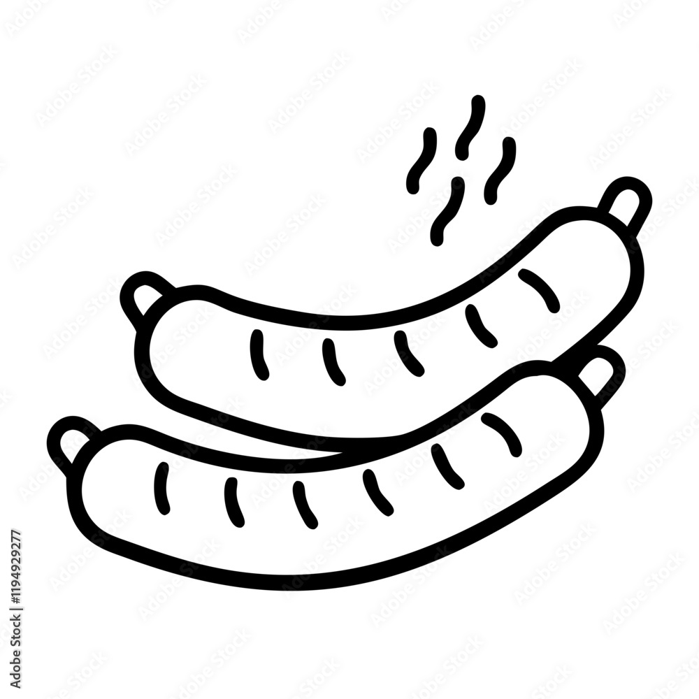 grilled sausages icon, grilled sausages line art - simple line art of grilled sausages, perfect for grilled sausages logos and icons and themed design grilled sausages icon, grilled sausages line art - simple line art of grilled sausages, perfect for grilled sausages logos and icons and themed design