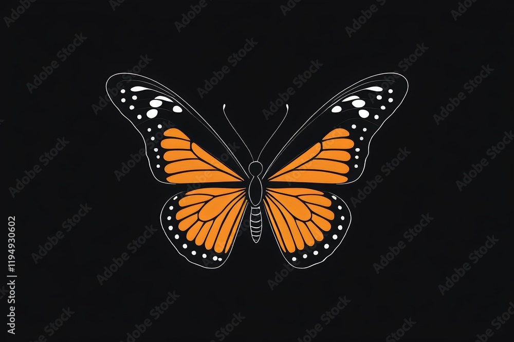 Fototapeta premium there is a butterfly that is sitting on a black surface