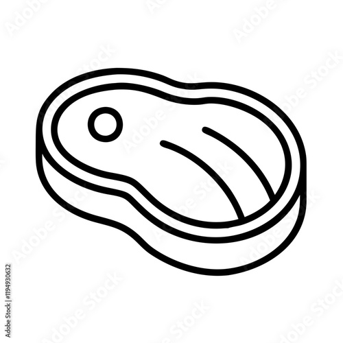 marinated steak icon, marinated steak line art - simple line art of marinated steak, perfect for marinated steak logos and icons and themed design 