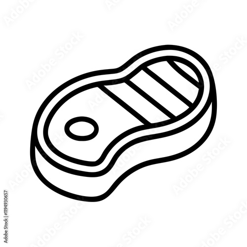 marinated steak icon, marinated steak line art - simple line art of marinated steak, perfect for marinated steak logos and icons and themed design 