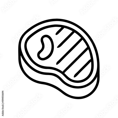 marinated steak icon, marinated steak line art - simple line art of marinated steak, perfect for marinated steak logos and icons and themed design 