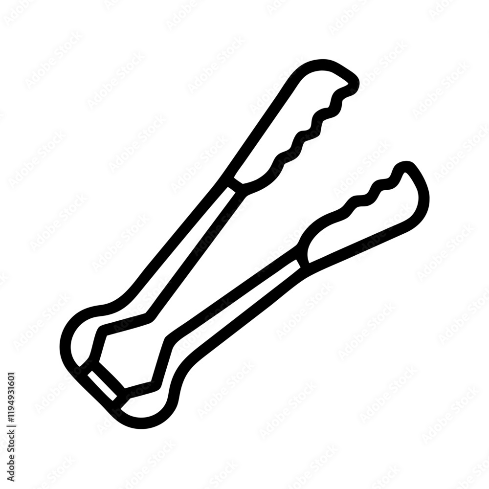 Fototapeta premium tongs icon, tongs line art - simple line art of tongs, perfect for tongs logos and icons and themed design 