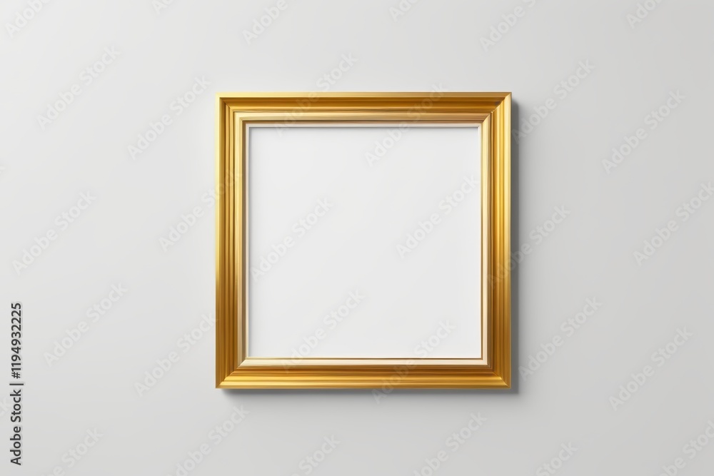 a golden frame on a wall with a white background a golden frame on a wall with a white background