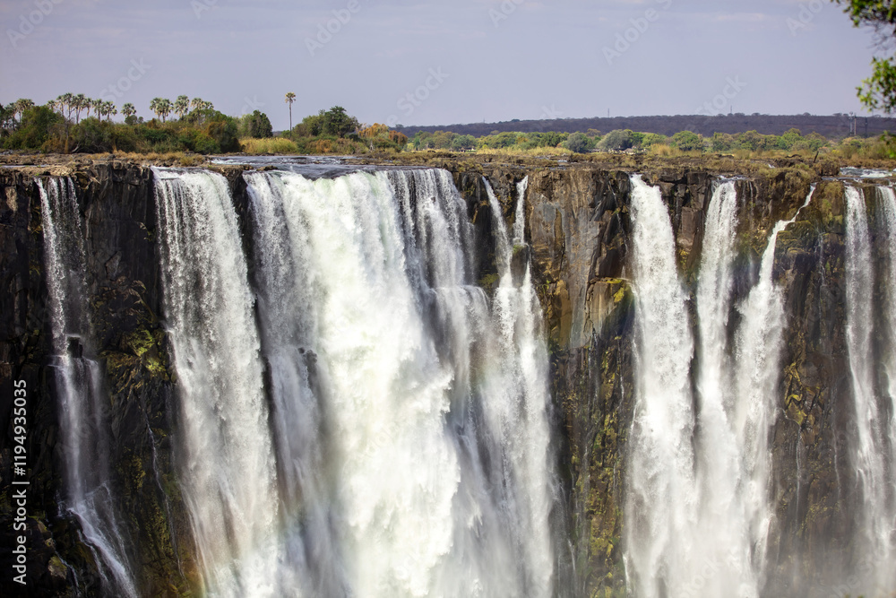 Victoria Falls, waterfall on the Zambezi River between Zambia and Zimbabwe. Africa Victoria Falls, waterfall on the Zambezi River between Zambia and Zimbabwe. Africa