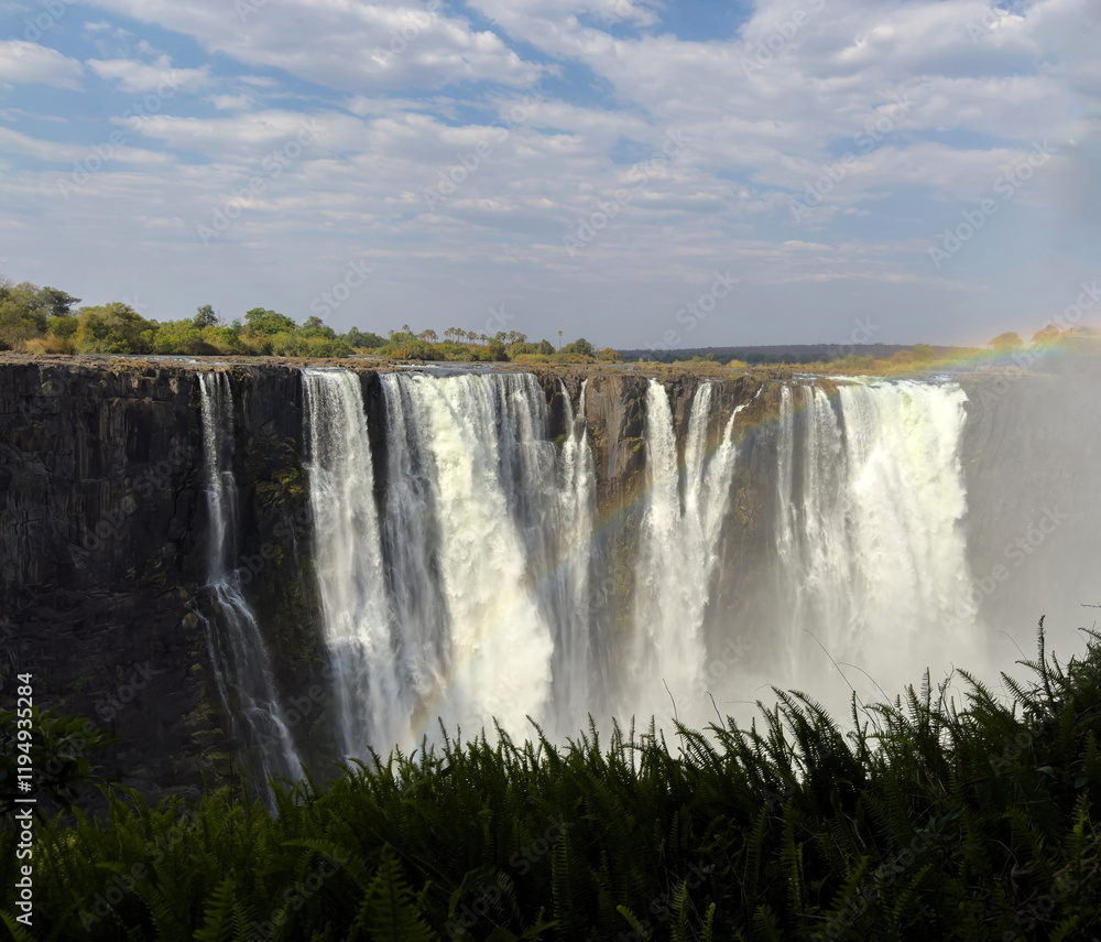 Victoria Falls, waterfall on the Zambezi River between Zambia and Zimbabwe. Africa Victoria Falls, waterfall on the Zambezi River between Zambia and Zimbabwe. Africa