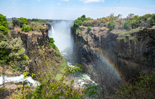 Victoria Falls, waterfall on the Zambezi River between Zambia and Zimbabwe. Africa photo