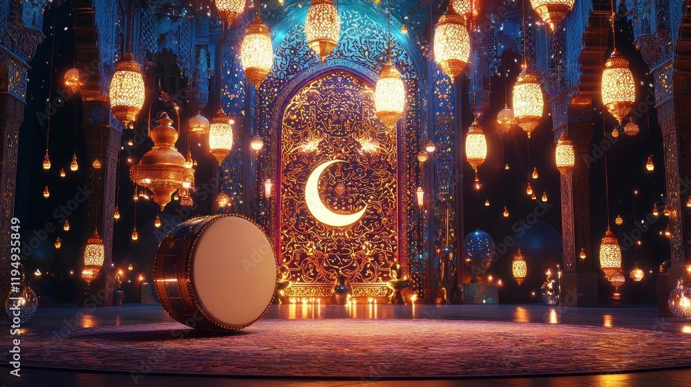 Ramadan Celebration: A Digital Rendering of Festive Islamic Architecture Ramadan Celebration: A Digital Rendering of Festive Islamic Architecture