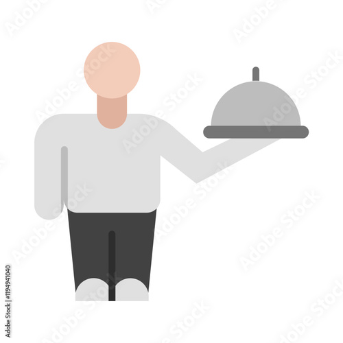 Waiter flat icon