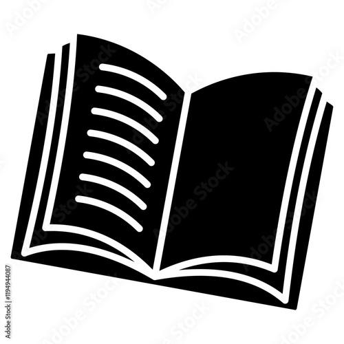 open book icon element for design