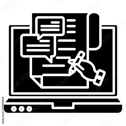 Content writing icon element for design