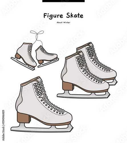This illustration is a figure skating shoe called 'Figure Shoes'.